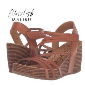 Blowfish Malibu Heidi b Strappy Wedges  Sandals Womens Brown 🆕⌚FAST🏃‍♀️💨…